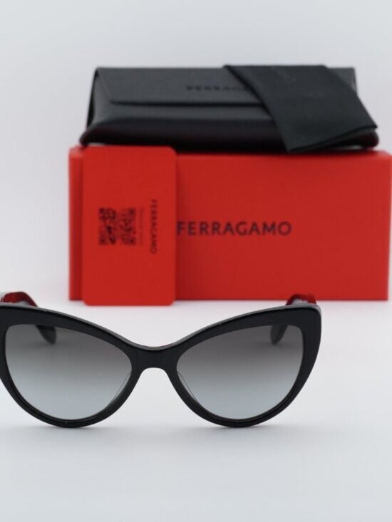 Salvatore Ferragamo SF930S 001 Cat Eye Sunglasses - Black / Grey main image 5